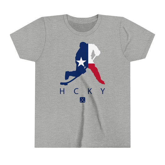 Texas Hockey - HCKY state flag - Youth Short Sleeve Tee